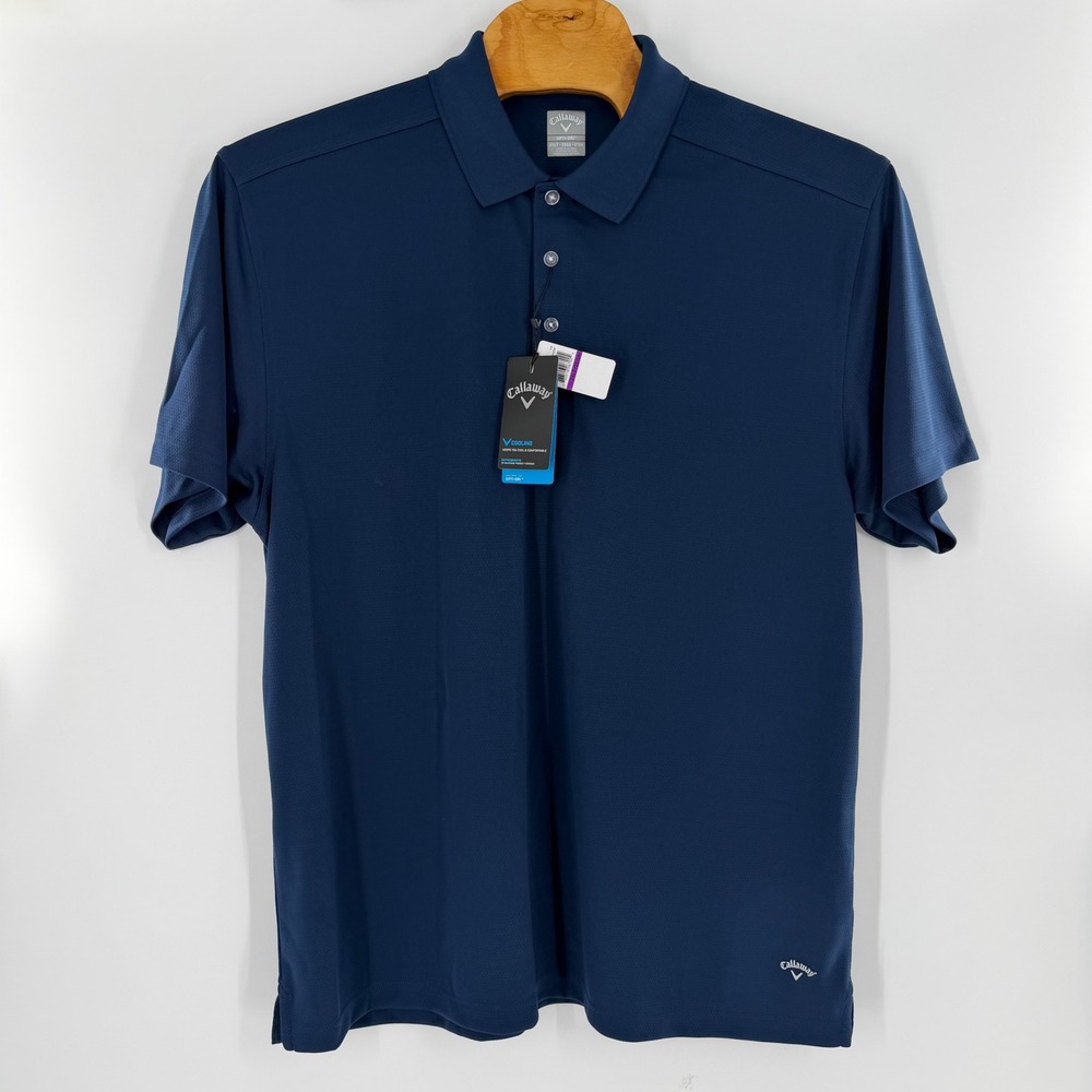 Callaway Mens Opti-Dri Performance Golf Polo Shirt Navy Blue 2XLT New